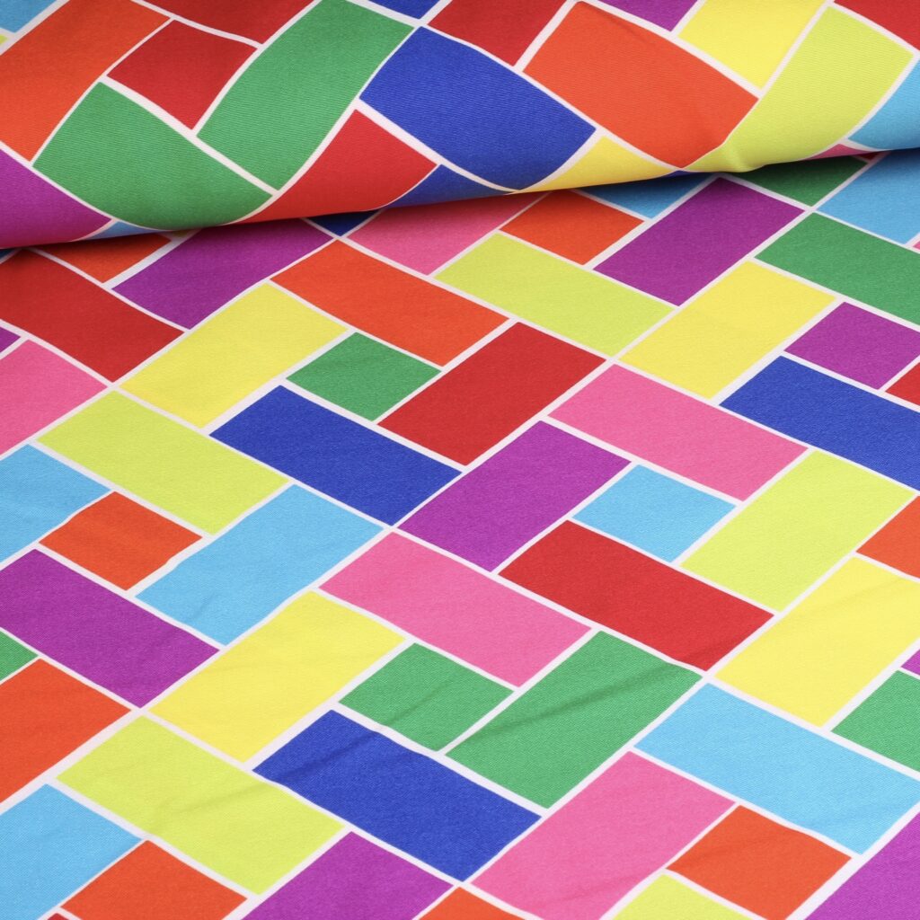 Terlenka-Stoff Karo Multicolor