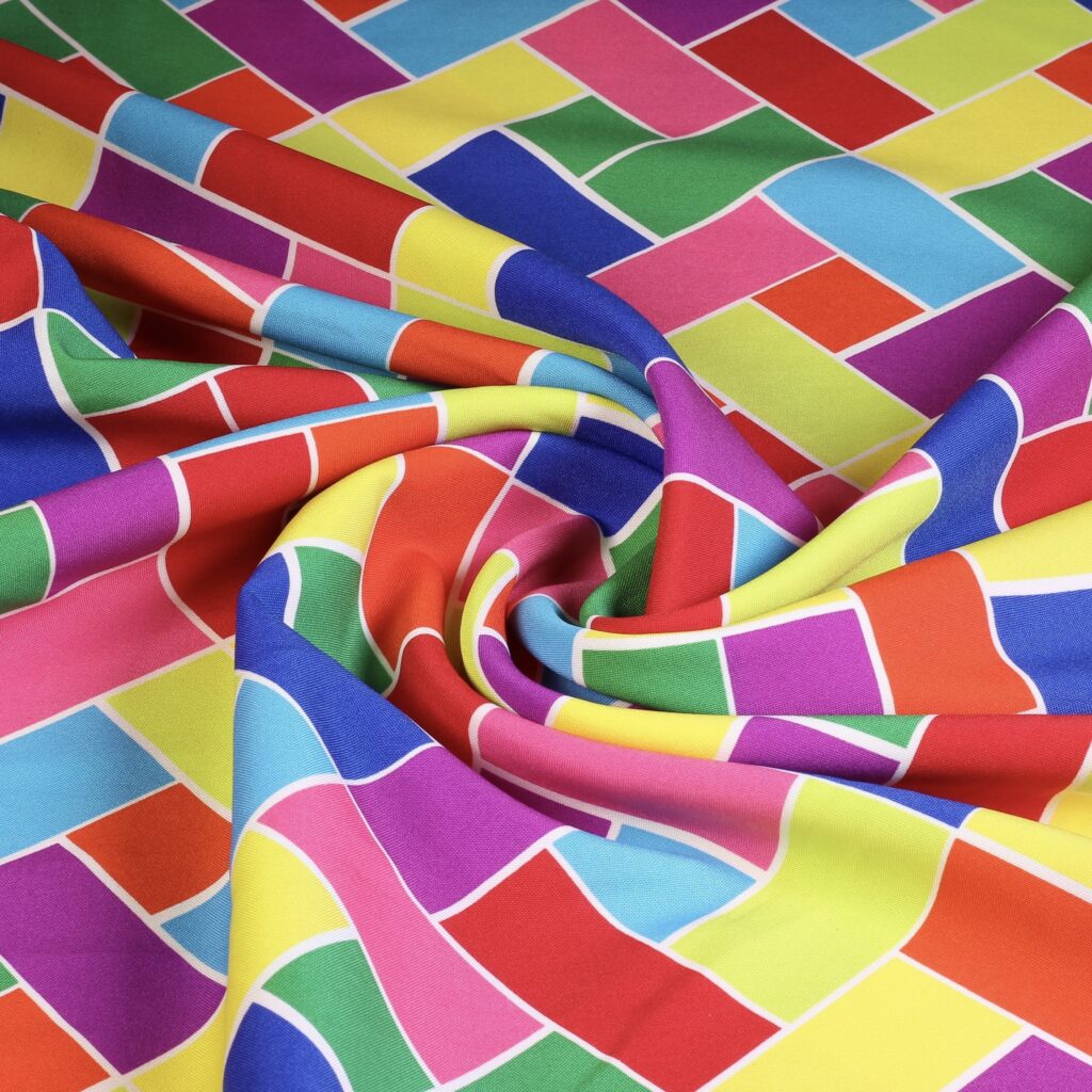 Terlenka-Stoff Karo Multicolor