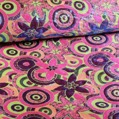 Brokat Blume multicolor lime lila