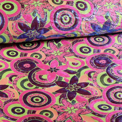 Brokat Blume multicolor lime lila