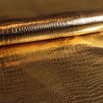 Imitationsleder Krokodil gold