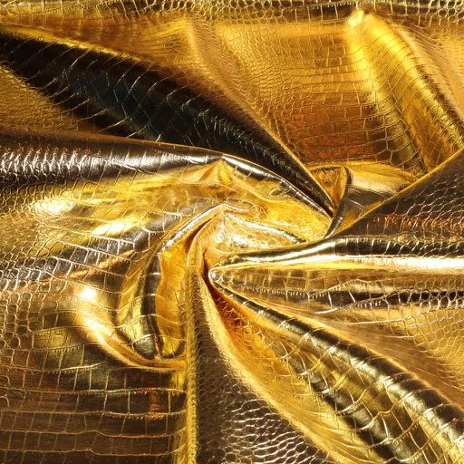 Imitationsleder Krokodil gold