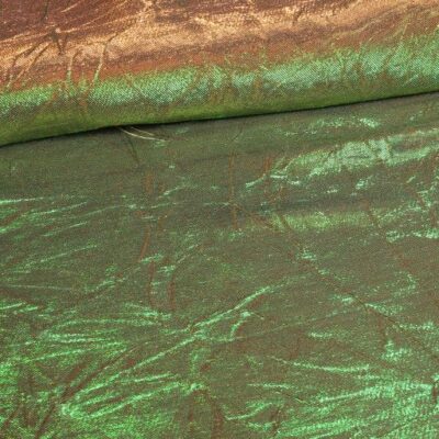 Lurex-Stoff bronze/grün gekreuselt