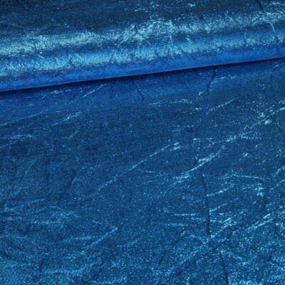 Lurex-Stoff gekrempelt aqua
