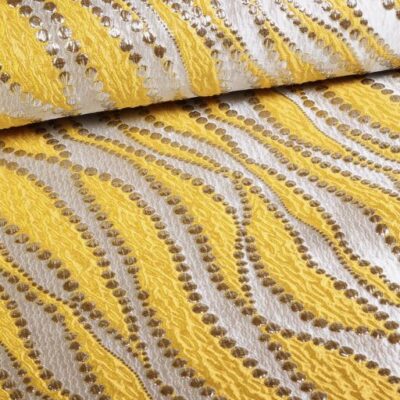 Jacquard Lurex Punkte gelb