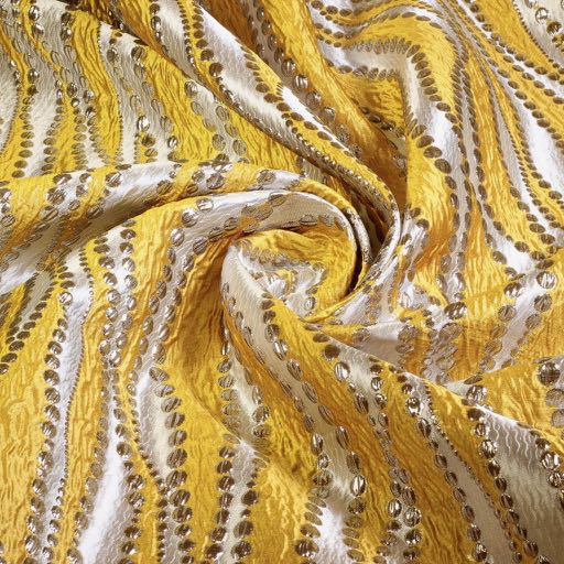 Jacquard Lurex Punkte gelb