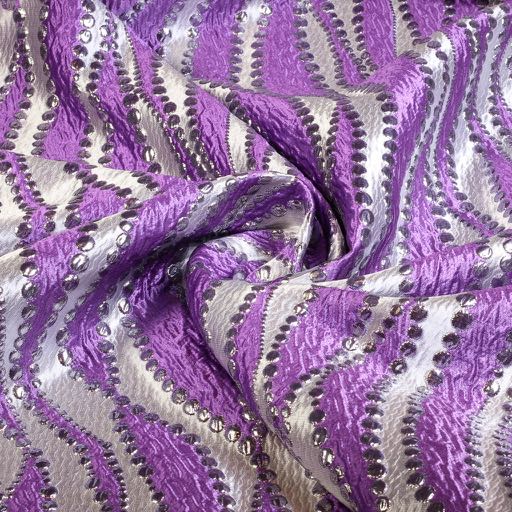 Jacquard-Stoff lurex punkte violett