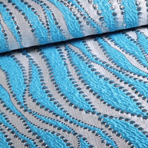 Jacquard Lurex Punkte aqua