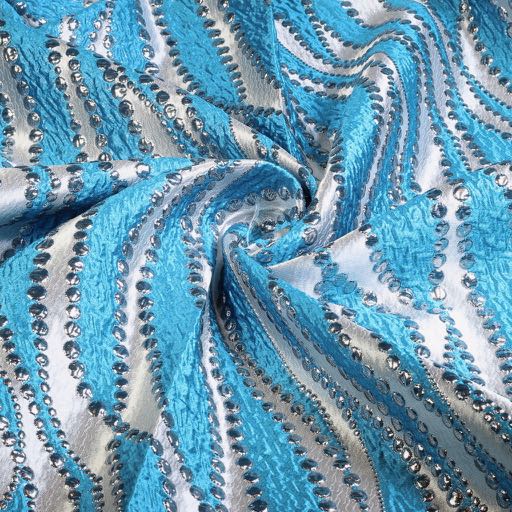 Jacquard Lurex Punkte aqua