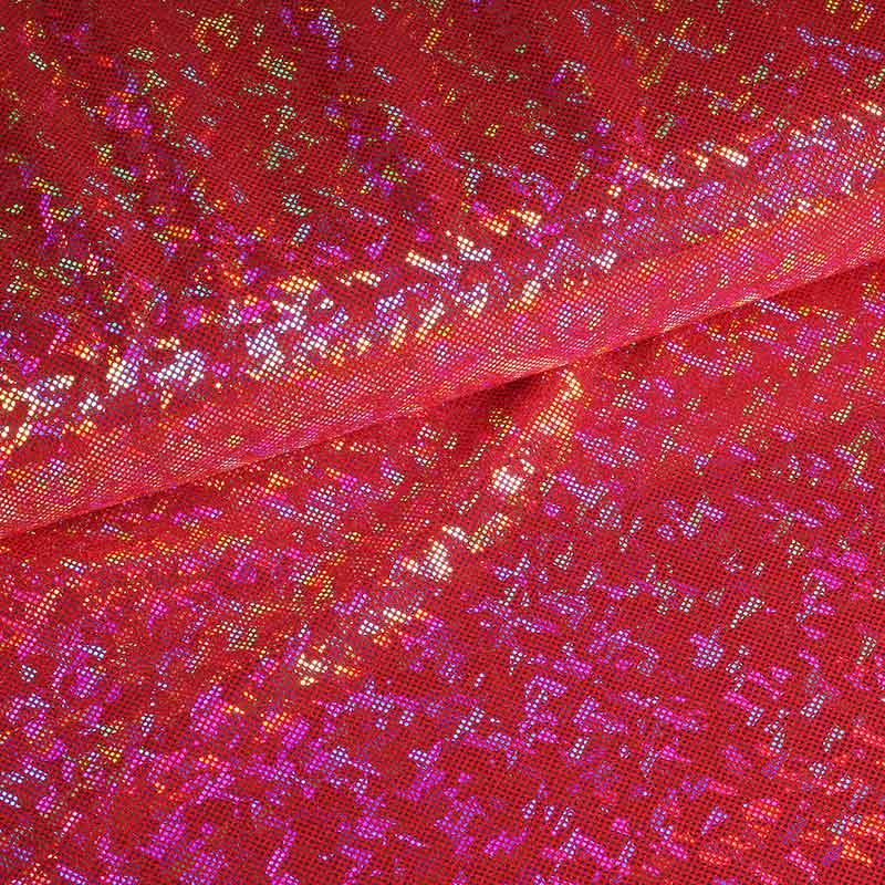 Mystique Deluxe Foil Hologram Stoff rot