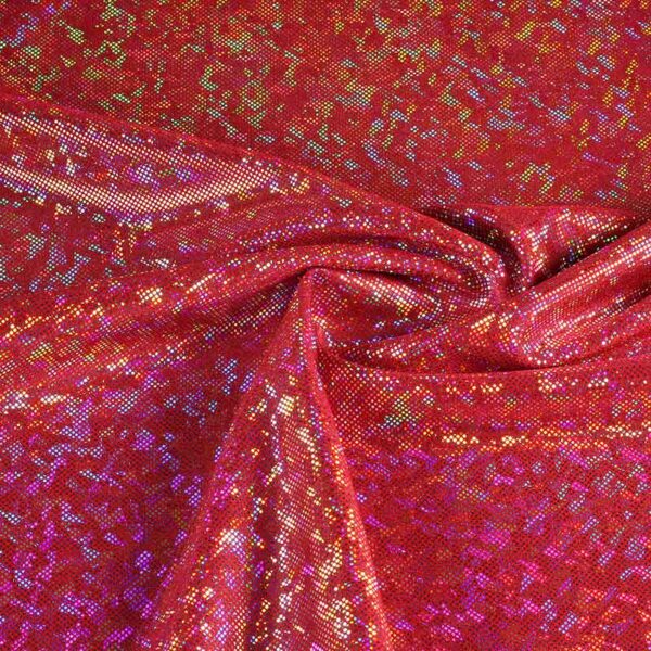 Mystique Deluxe Foil Hologram Stoff rot