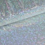 Mystique Deluxe foil hologram stof donker zilver