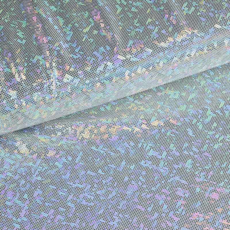 Mystique Deluxe Foil Hologram Stoff dunkelsilber