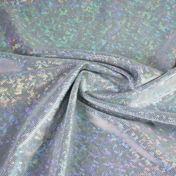 Mystique Deluxe Foil Hologram Stoff dunkelsilber