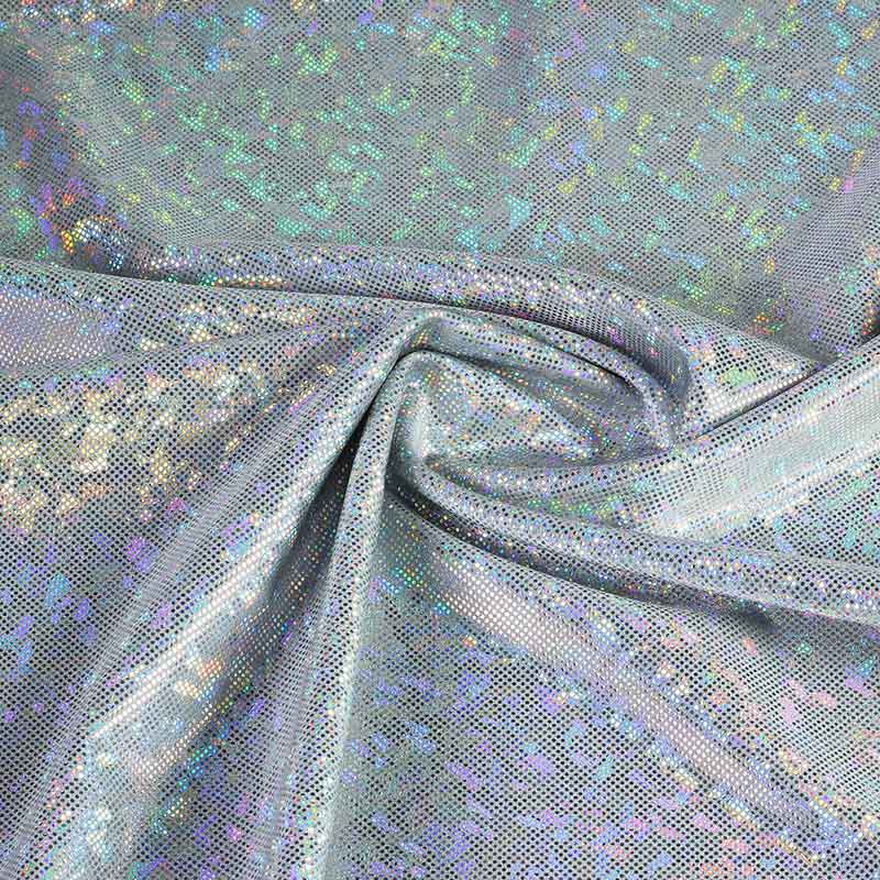 Mystique Deluxe Foil Hologram Stoff dunkelsilber