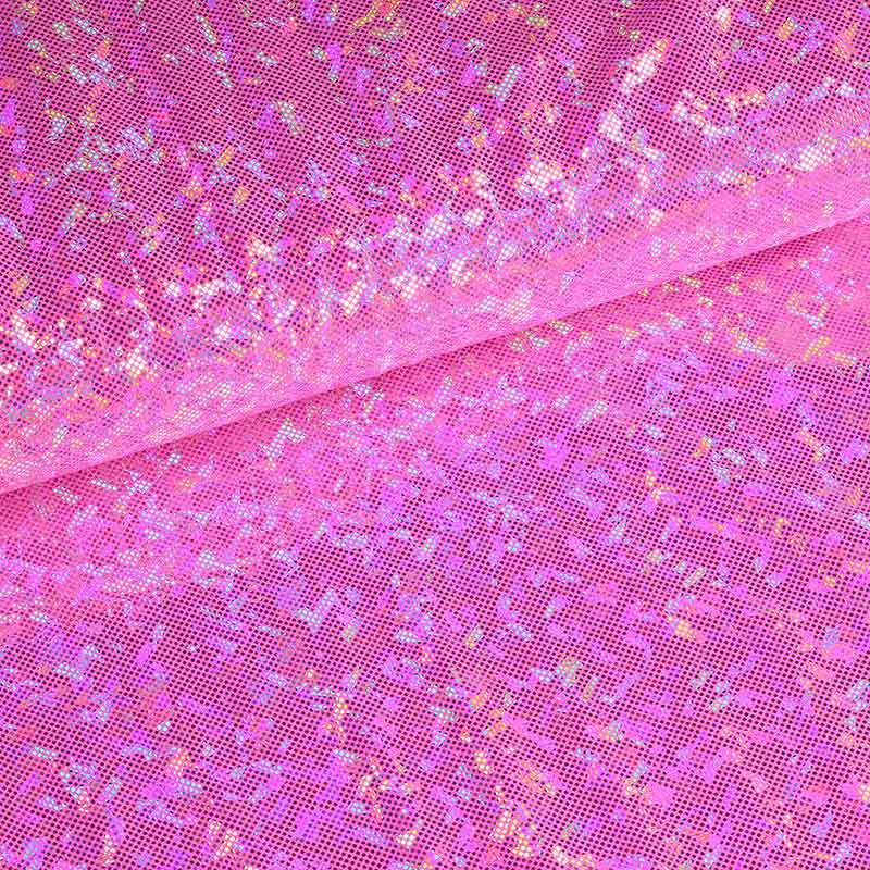 Mystique Deluxe Foil Hologram Stoff rosa