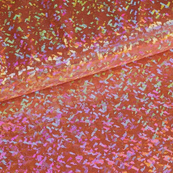 Mystique Deluxe foil hologram stof orange