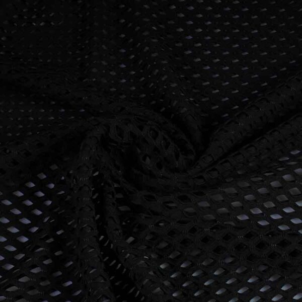 Elastische Netzstoff grob schwarz
