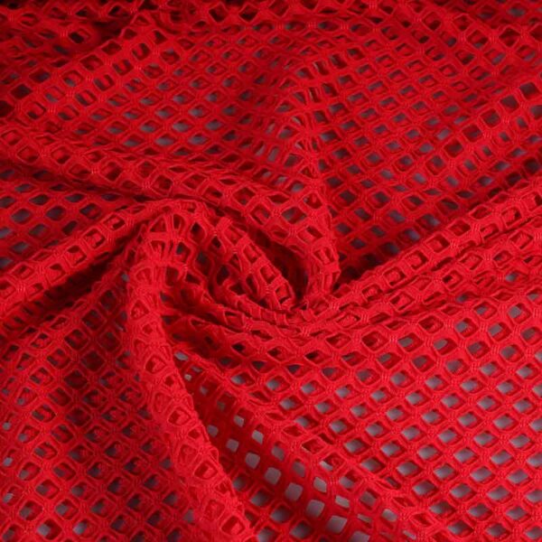 Elastischer Netzstoff grob rot