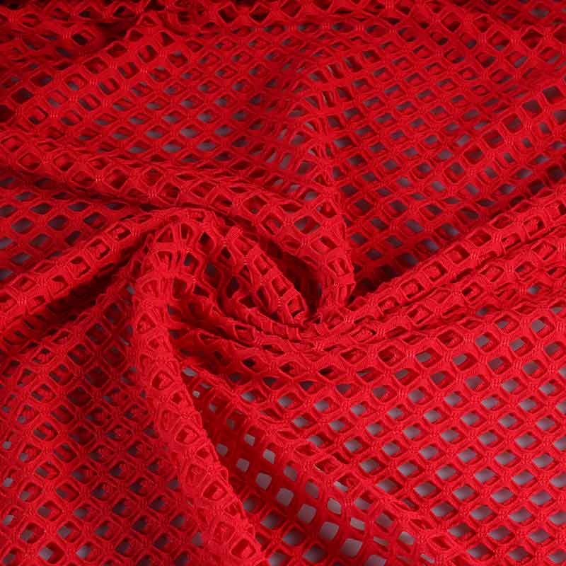 Elastischer Netzstoff grob rot