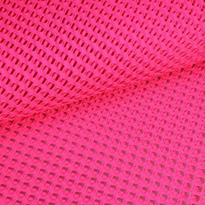 Elastischer Netzstoff grob fluor rosa