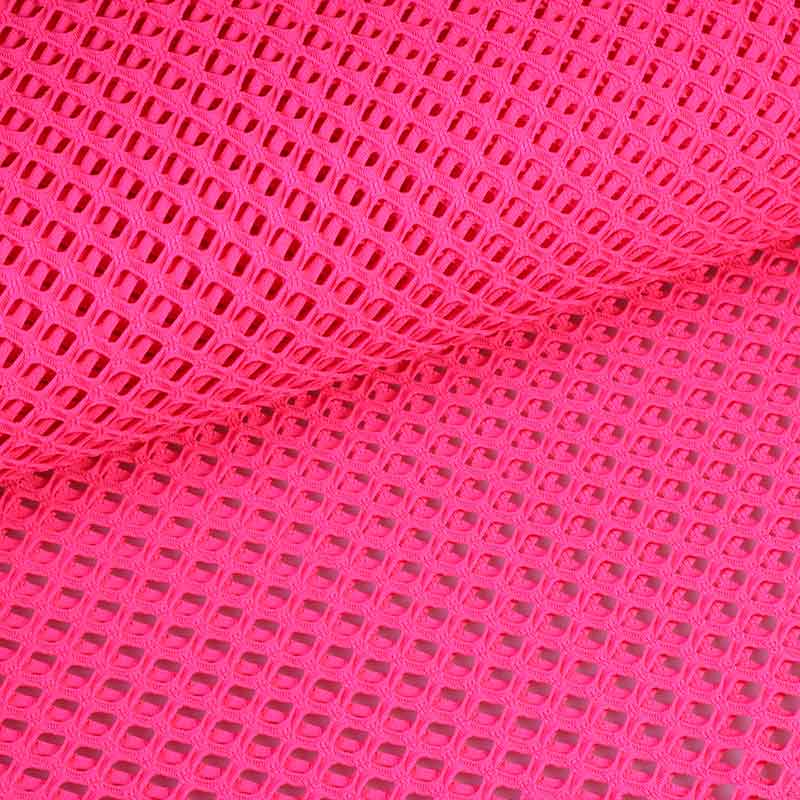 Elastischer Netzstoff grob fluor rosa