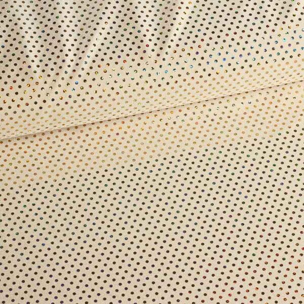 Paillettenstoff Stretch Hologram ecru