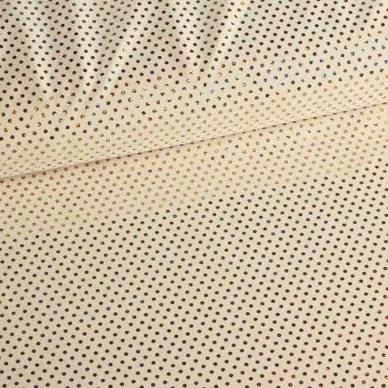 Paillettenstoff Stretch Hologram ecru