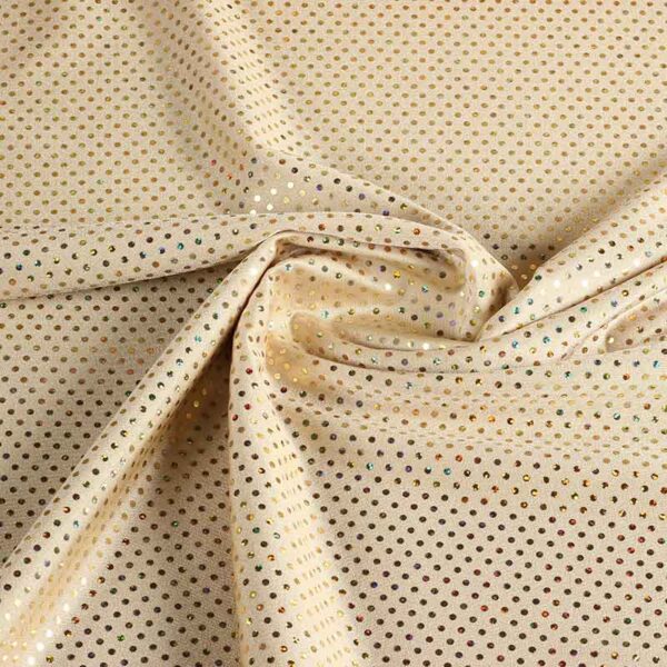Paillettenstoff Stretch Hologram ecru