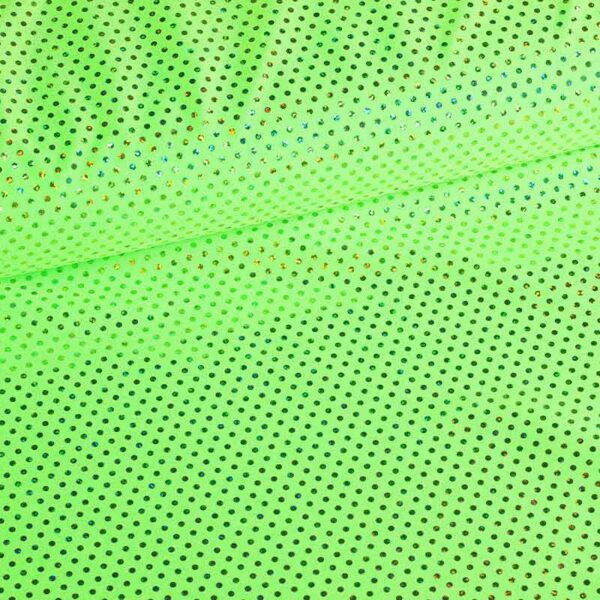 Pailletten-Stoff Stretch Hologram lime
