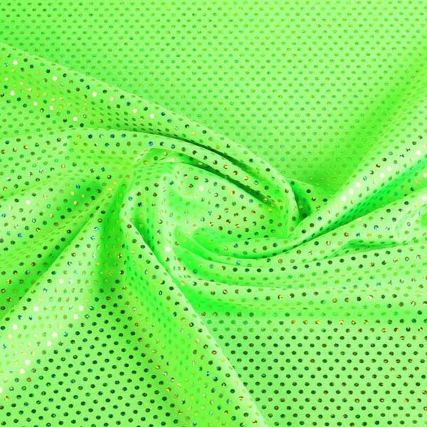 Pailletten-Stoff Stretch Hologram lime