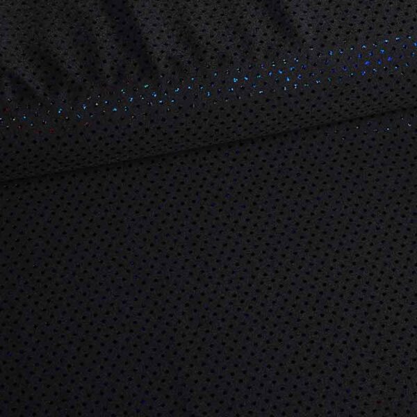 Pailletten-Stoff Stretch Hologram Schwarz
