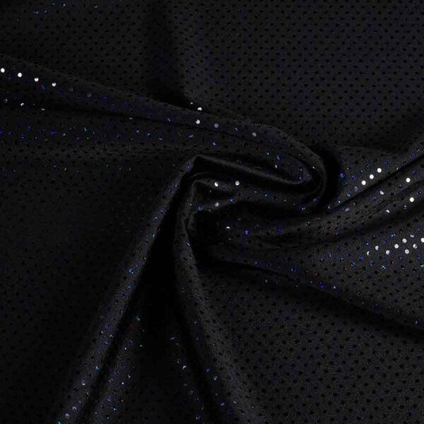 Pailletten-Stoff Stretch Hologram Schwarz
