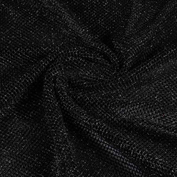 Elastischer Glitzernetzstoff schwarz