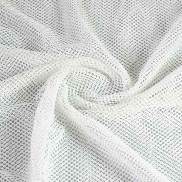 Elastische Netzstoff glitter weiß