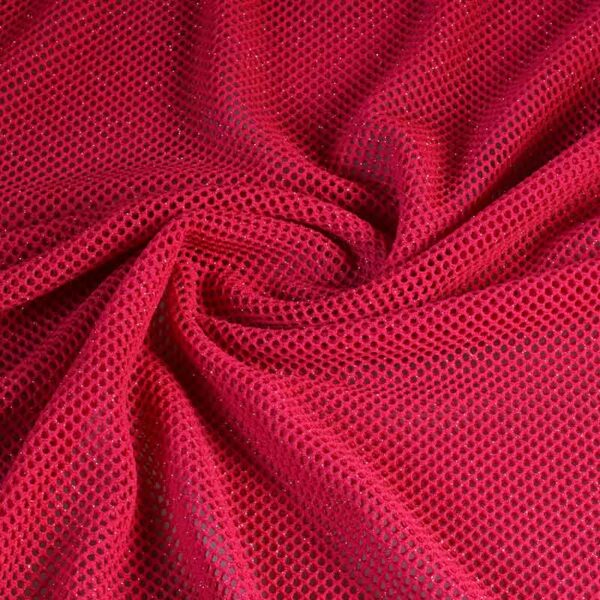 Elastischer Glitzernetzstoff fuchsia