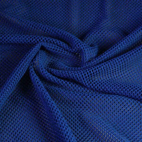 Elastische Netzstoff glitter kobalt