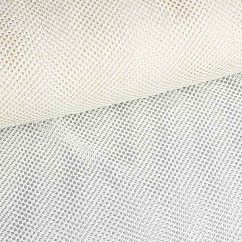 Elastische Netzstoff glitter ecru
