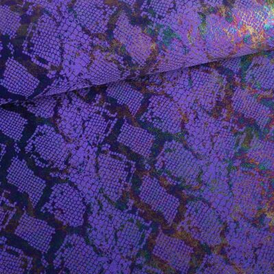 Stretch 4 Way Stoff snake foil lila