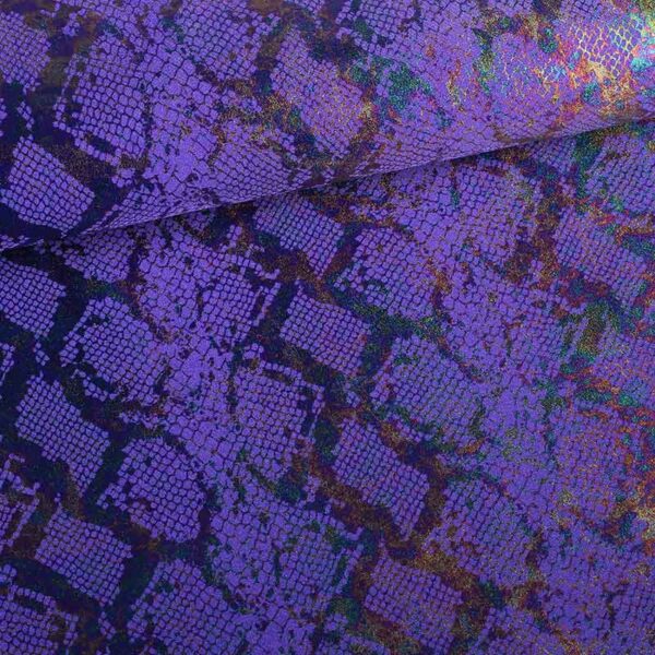 Stretch 4 Way Stoff snake foil lila