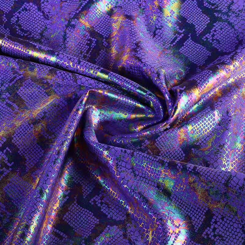 Stretch 4 Way Stoff snake foil lila