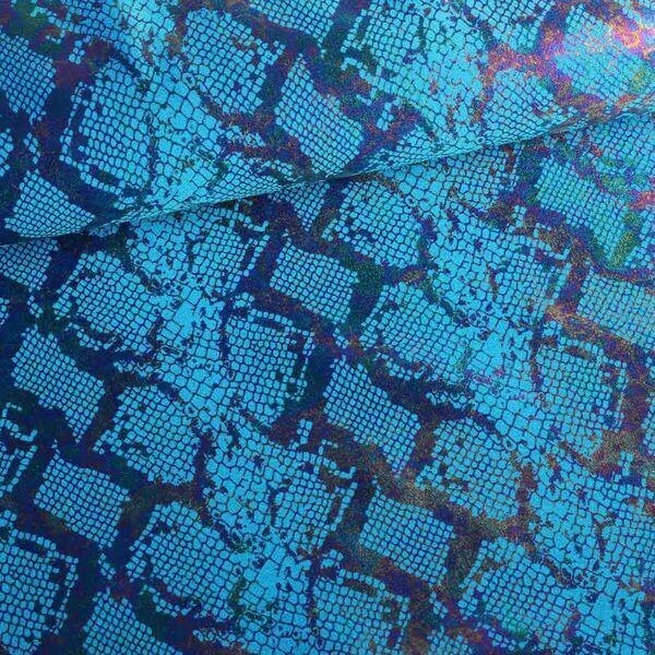 Stretch 4 Way Stoff Snake Foil Aqua