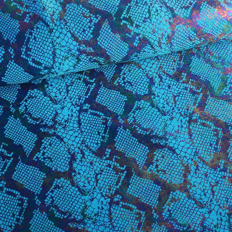 Stretch 4 Way Stoff Snake Foil Aqua