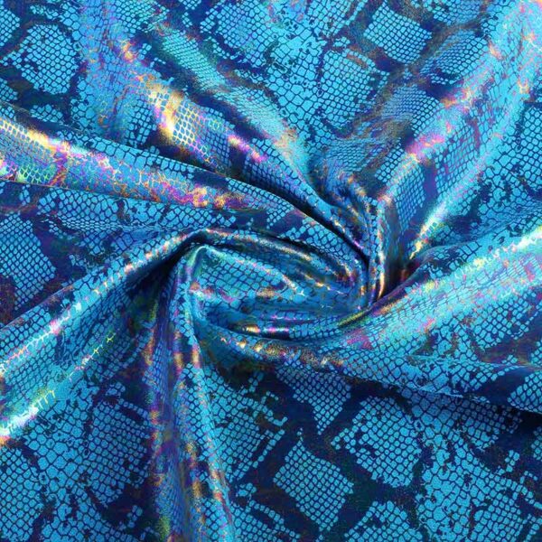 Stretch 4 Way Stoff Snake Foil Aqua