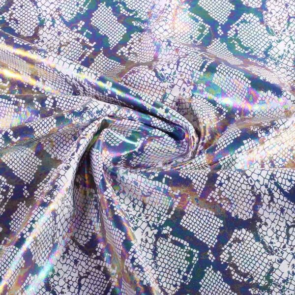Stretch 4 Way Stoff Snake Foil weiß