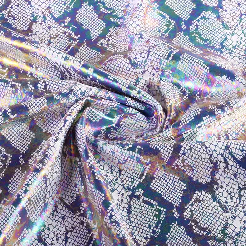 Stretch 4 Way Stoff Snake Foil weiß