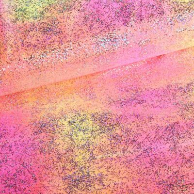 Stretch 4-Way-Stoff Tye Dye Foil Multicolor Fuchsia