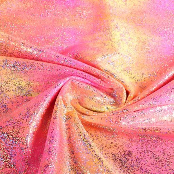 Stretch 4-Way-Stoff Tye Dye Foil Multicolor Fuchsia