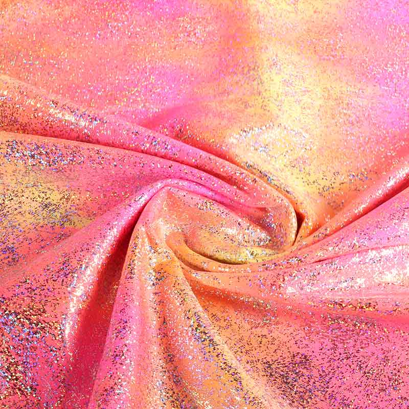 Stretch 4-Way-Stoff Tye Dye Foil Multicolor Fuchsia