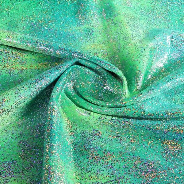 Stretch 4-Way-Stoff Tye Dye Silberfolie Multicolor Grün